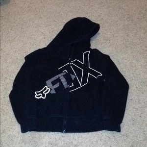 FOX RACING BLACK ZIP UP SWEATSHIRT SIZE SMALL